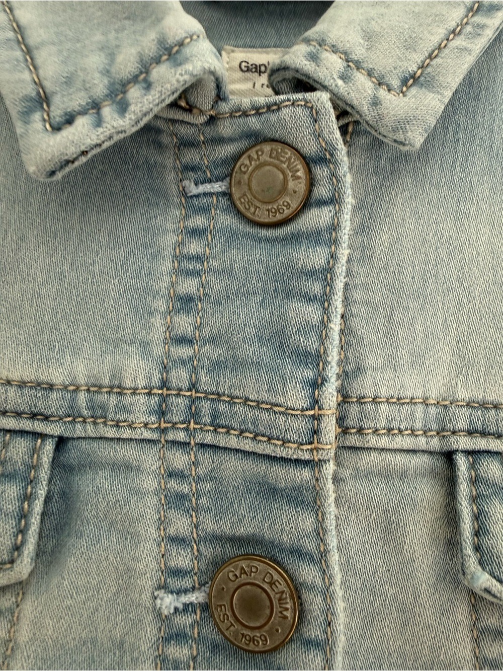 Gap Super Soft Girl Denim Jean Jacket Light Wash Size Large - Picture 4 of 13